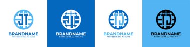 JT ve TJ Globe Logo Set harfleri, JT veya TJ harfleriyle başlayan her iş için uygundur..
