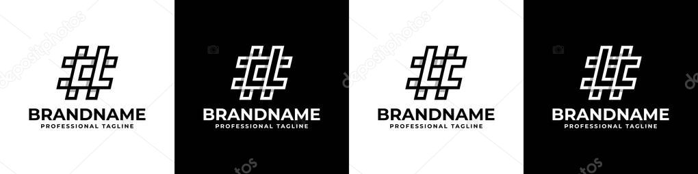 Letter CI and IC Hashtag Logo set, suitable for any business with IC or CI initials.