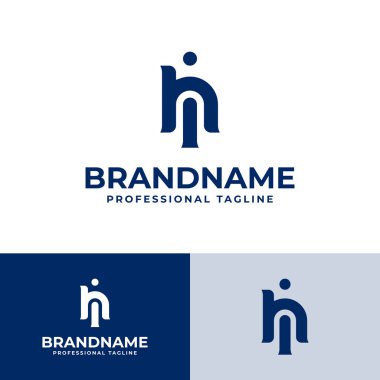 NI Harfi Monogram Logosu Seti, NI veya IN harfleri ile iş yapmak için uygun.