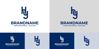 HY Monogram Logosu Seti, HY veya YH harfleri ile iş yapmak için uygun.