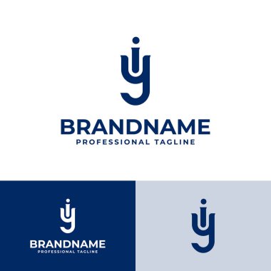 YI Monogram Logosu Seti, YI veya IY baş harfleriyle iş yapmak için uygun.