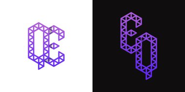 Harfler EQ ve QE Polygon Logo Kümesi, EQ ve QE baş harfleriyle çokgen ile ilişkili işler için uygundur