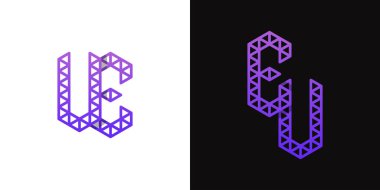 AB ve UE Polygon Logo Kümesi, AB ve BAE harfleriyle çokgen ilişkili işler için uygun