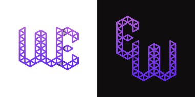EW ve We Polygon Logo Set harfleri, EW ve baş harfleriyle çokgen ile ilgili işler için uygundur.