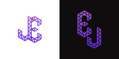 EJ ve JE Polygon Logo Kümesi, EJ ve JE baş harfleriyle çokgen ile ilişkili işler için uygundur