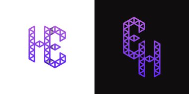 EH ve HE Polygon Logo Kümesi, EH ve He harfleriyle çokgen ilişkili işler için uygundur.