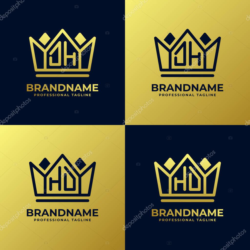 Letter DH and HD Home King Logo Set, suitable for business with DH or HD initials