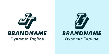 Harf JT ve TJ 3D Monogram Logosu. JT veya TJ baş harfleri ile iş için uygundur