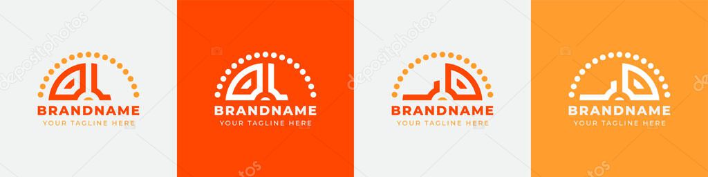 Letter LO and OL Sunrise  Logo Set, suitable for any business with LO or OL initials.