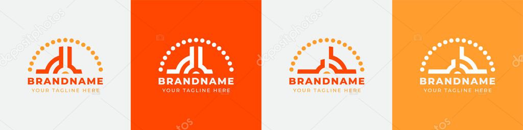 Letter LY and YL Sunrise  Logo Set, suitable for any business with LY or YL initials.