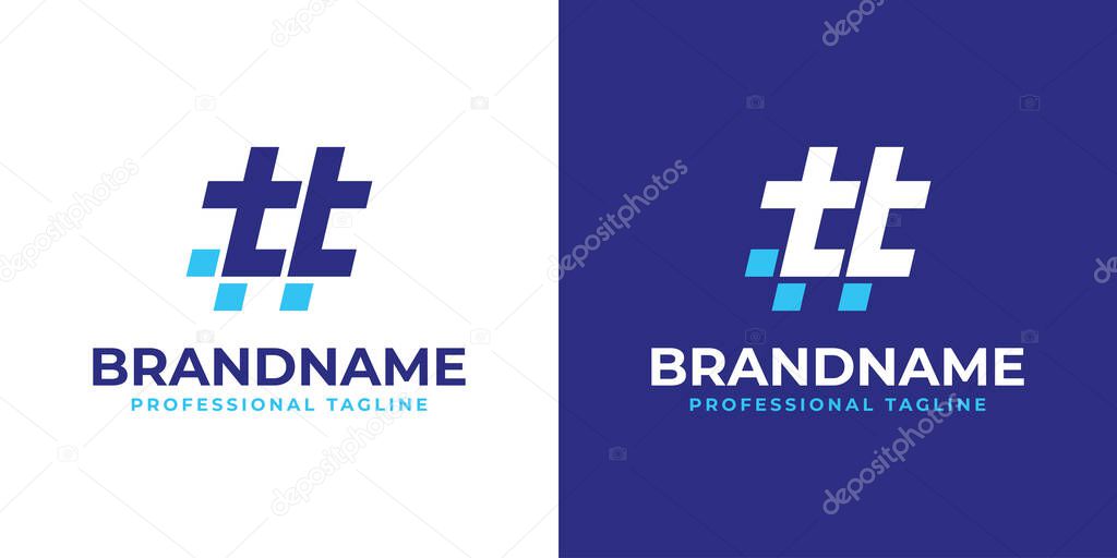 Letter TT Hashtag Logo, suitable for any business with TT initial.