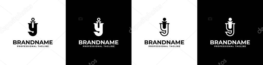 Letter YI Monogram Logo Set, suitable for business with YI or IY initials.