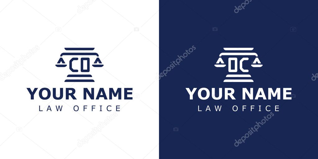 Letter CO and OC Legal Logo, suitable for lawyer, legal, or justice with CO or OC initials