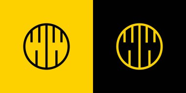 Basit WW Harf Çemberi Logosu Seti, WW baş harfleri ile iş için uygun