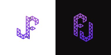 FJ ve JF Polygon Logo Kümesi, FJ ve JF baş harfleriyle çokgen ile ilişkili işler için uygundur