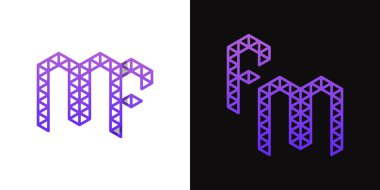 FM ve MF Polygon Logo Kümesi, FM ve MF harfleriyle çokgen ile ilişkili işler için uygundur