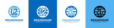 LZ ve ZL Globe Logo Set harfleri, LZ veya ZL harfleriyle başlayan her iş için uygundur.