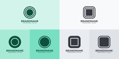 Modern Harf O Logo Seti, O veya OO baş harfleriyle iş yapmaya elverişli.