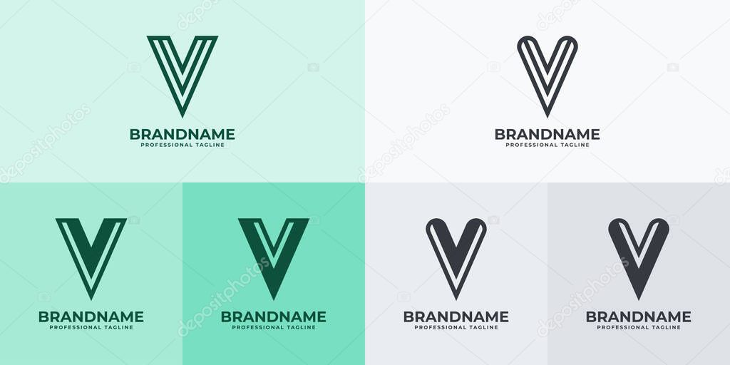 Modern Letter V Logo Set, Suitable for business with V or VV initials