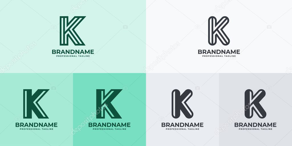Modern Letter K Logo Set, Suitable for business with K or KK initials