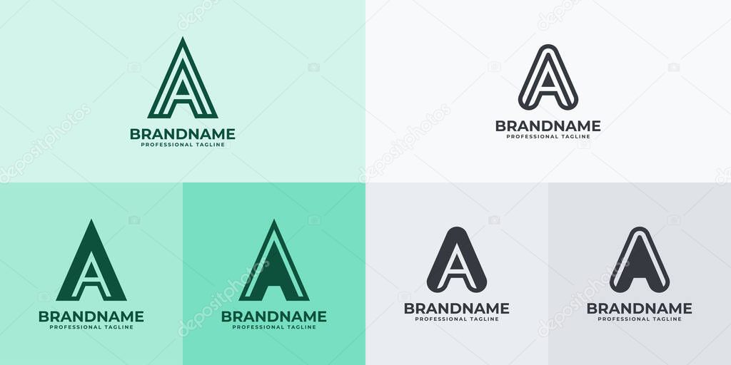 Modern Letter A Logo Set, Suitable for business with A or AA initials