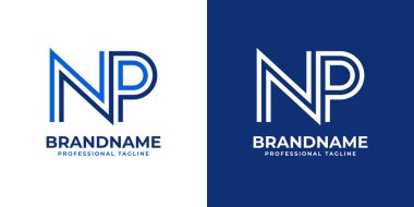 NP Satır Monogram Logosu, NP veya PN baş harfleriyle iş yapmak için uygun