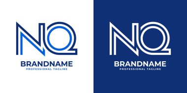Harf NQ Satır Monogram Logosu, NQ veya QN baş harfleri ile iş için uygun