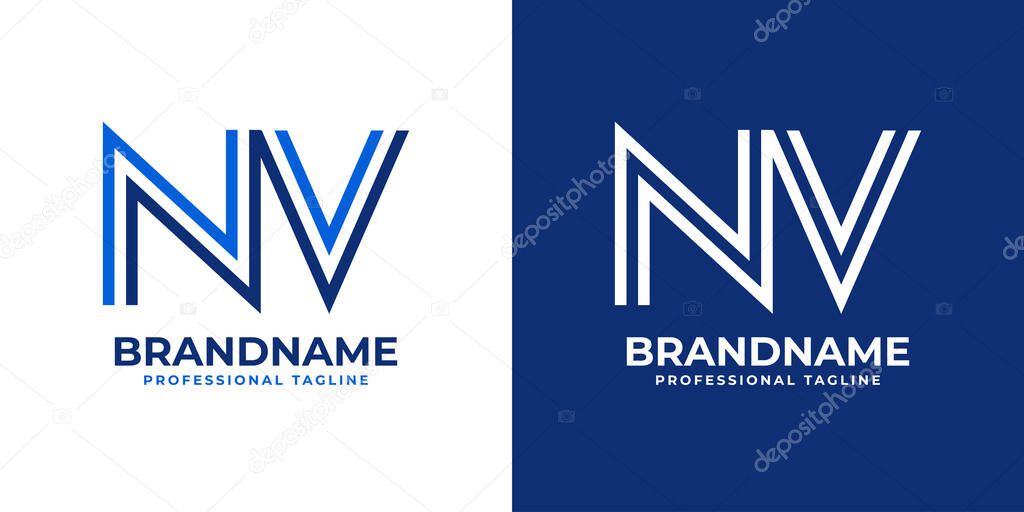 Letter NV Line Monogram Logo, suitable for business with NV or VN initials