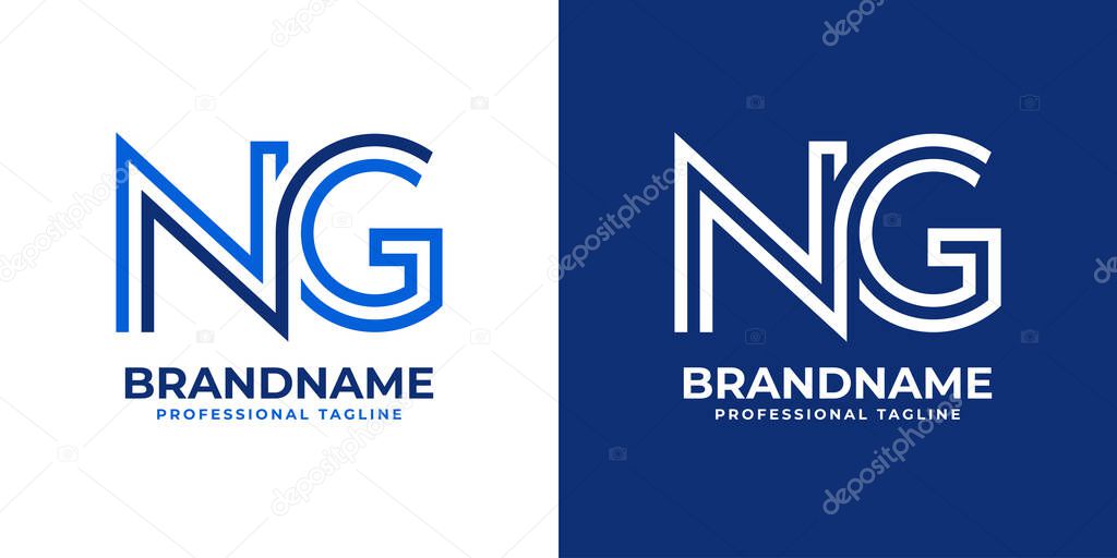 Letter NG Line Monogram Logo, suitable for business with NG or GN initials