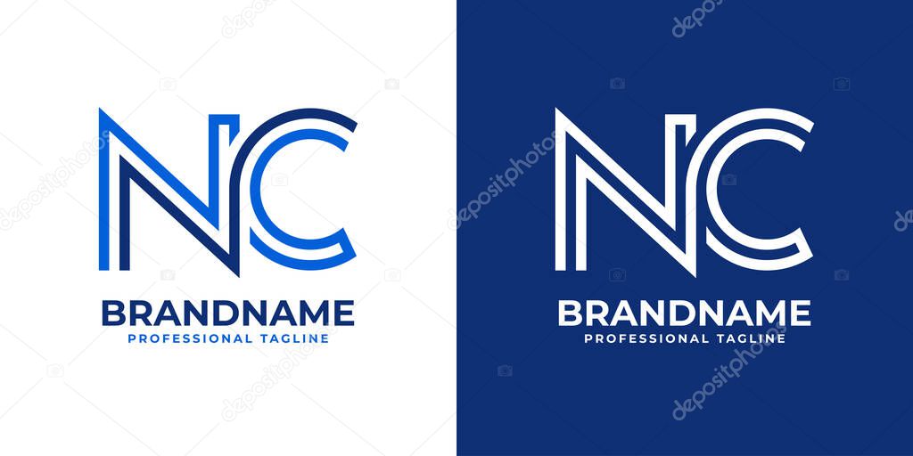 Letter NC Line Monogram Logo, suitable for business with NC or CN initials