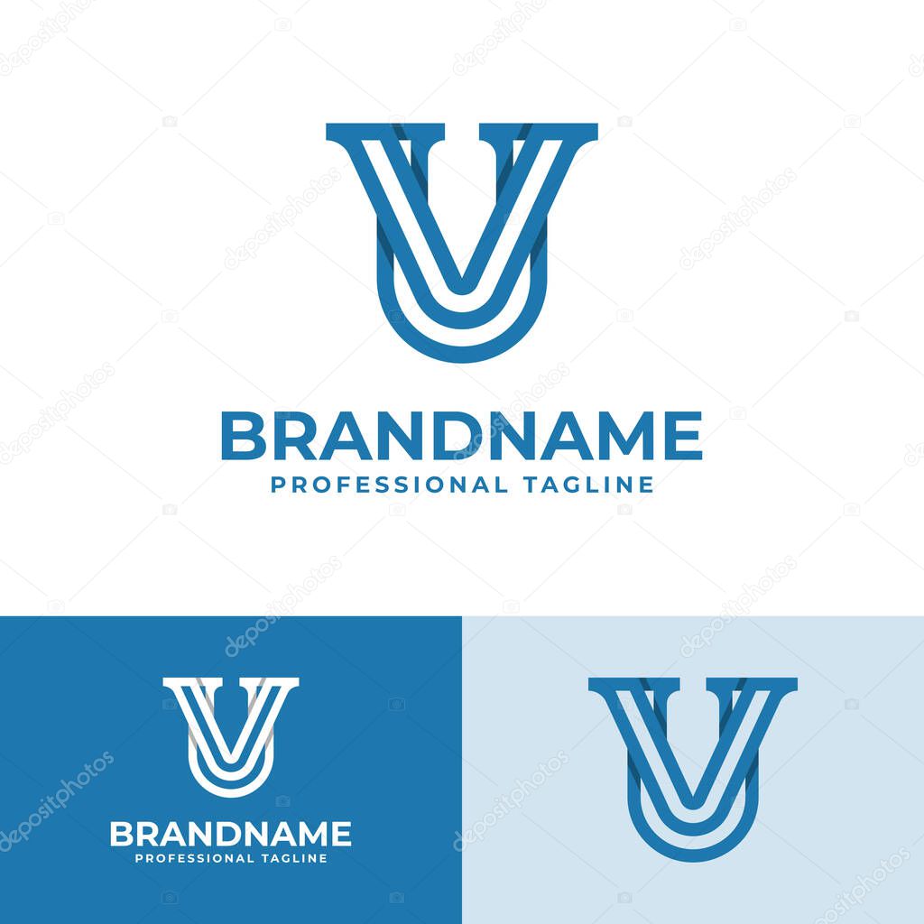 Modern Letter UV Monogram Logo Set, suitable for business with UV or VU initials