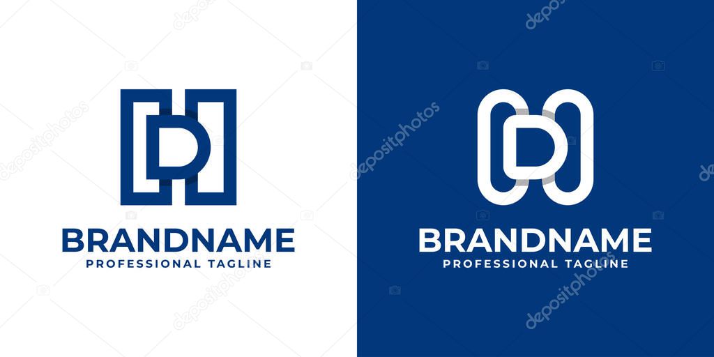 Modern Letter HD Monogram Logo, suitable for business with HD or DH initials