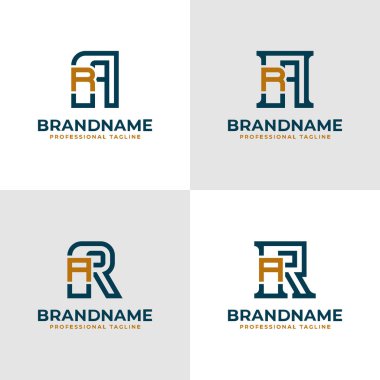 Zarif Harf AR ve RA Monogram Logosu, AR veya RA baş harfleriyle iş yapmak için uygun.