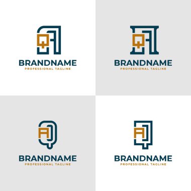 Zarif Harf El-Kaide ve QA Monogram Logosu, AQ veya QA baş harfleriyle iş yapmak için uygun.