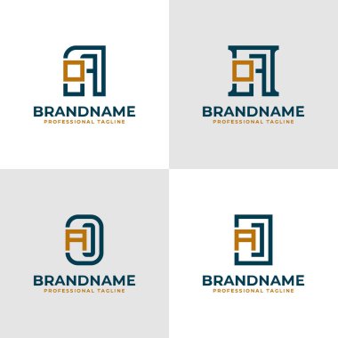 Zarif Harf AO ve OA Monogram Logosu, AO veya OA baş harfleriyle iş yapmak için uygun.