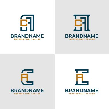 Zarif Harf AC ve CA Monogram Logosu, AC veya CA baş harfleriyle iş yapmak için uygun