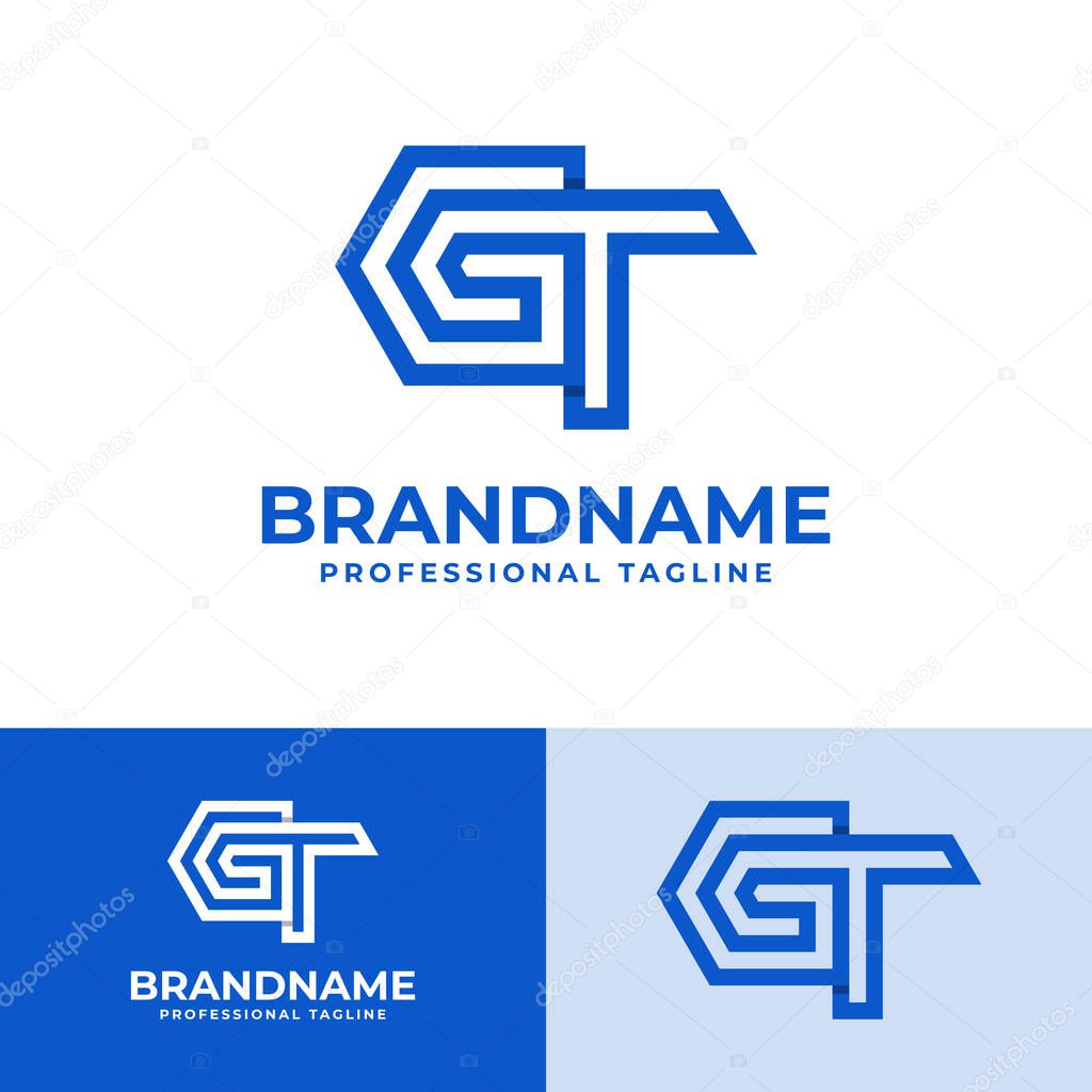 Modern Initials GT Logo, suitable for business with GT or TG initials