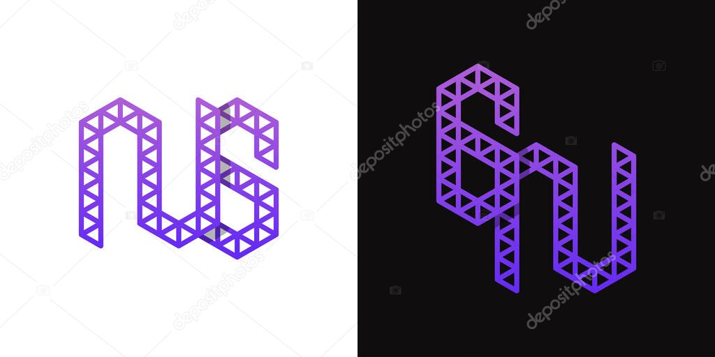 Letters GN and NG Polygon Logo, suitable for business related to polygon with GN or NG initials