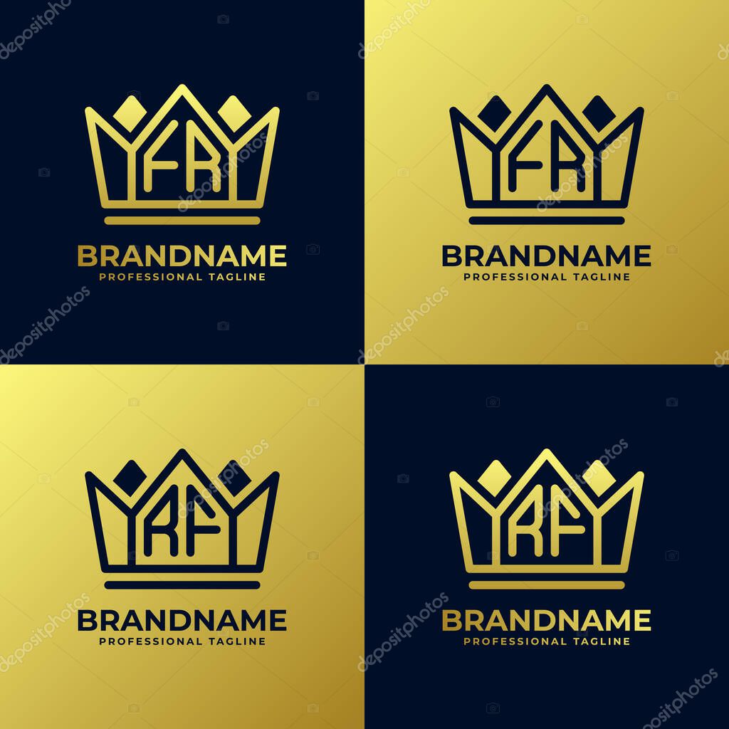 Letters FR and RF Home King Logo Set, suitable for business with FR or RF initials
