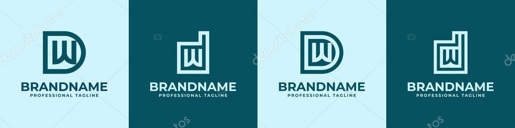 Modern Initials DW Logo, suitable for business with DW or WD initials