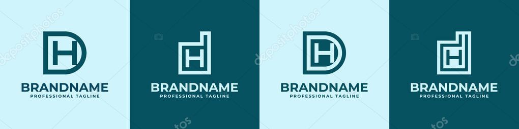 Modern Initials DH Logo, suitable for business with DH or HD initials