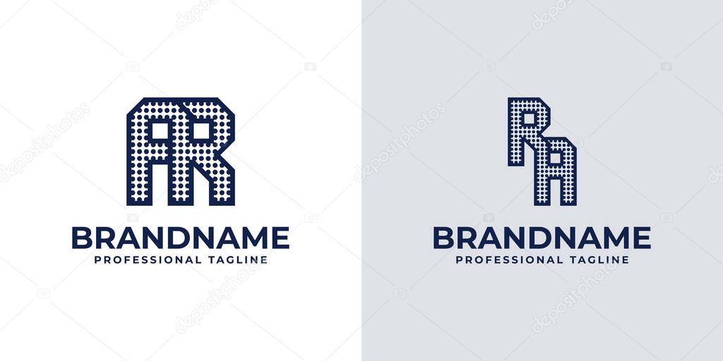 Letters AR and RA Dot Monogram Logo, Suitable for business with AR or RA initials