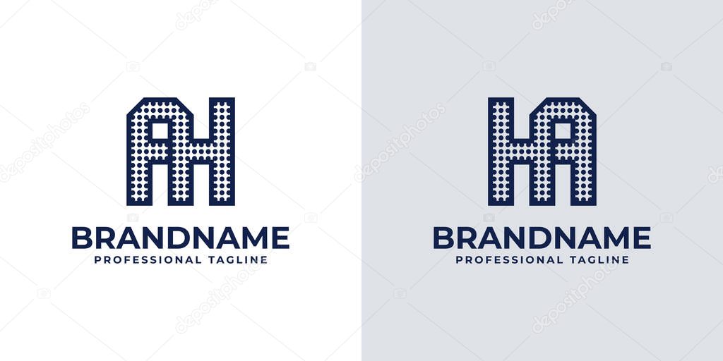 Letters AH and HA Dot Monogram Logo, Suitable for business with AH or HA initials