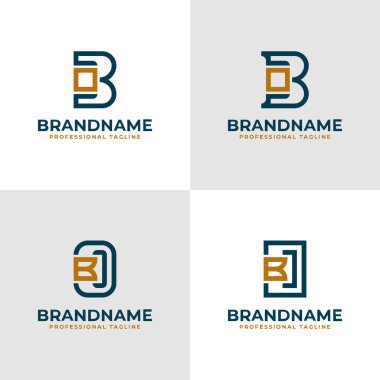 Zarif Harf BO ve OB Monogram Logosu, iş için uygun BO veya OB baş harfleri
