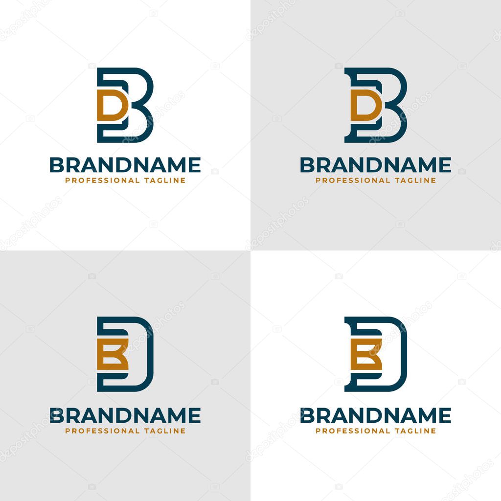 Elegant Letter BD and DB Monogram Logo, suitable for business with BD or DB initials
