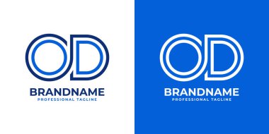 Aşırı dozda Harfler Çizgisi Monogram Logosu, aşırı doz veya DO baş harfleri ile iş yapmak için uygun