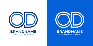 Letters OD Line Monogram Logo, suitable for business with OD or DO initials clipart