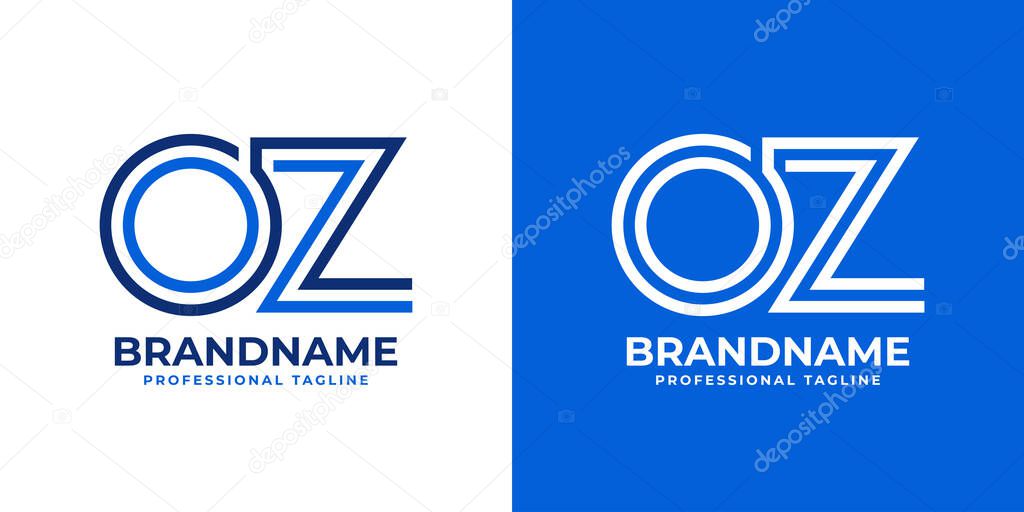 Letters OZ Line Monogram Logo, suitable for business with OZ or ZO initials