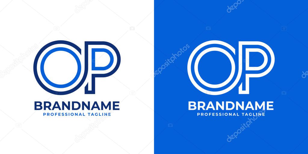 Letters OP Line Monogram Logo, suitable for business with OP or PO initials