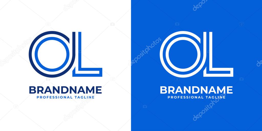 Letters OL Line Monogram Logo, suitable for business with OL or LO initials